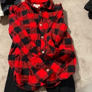 NWOT red Buffalo plaid shirt and black pants